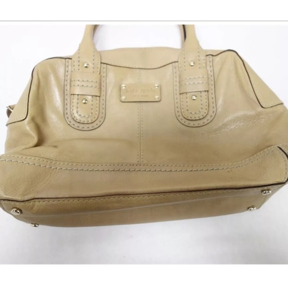 Vintage kate spade pebble khaki leather shoulder bag - Picture 3 of 10